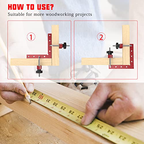 BOXmime 90 Degree Clamp Aluminum Alloy Corner Clamps for Woodworking,5.5" x 5.5"Carpenter Right Angle Clamping Square Tools for Box,Shelves,Picture BOXmime