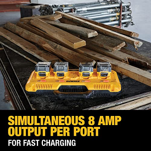 DEWALT 20V MAX Battery Charger, 4-Ports, Simultaneous Charging for 12V and 20V Max Batteries (DCB104) DEWALT