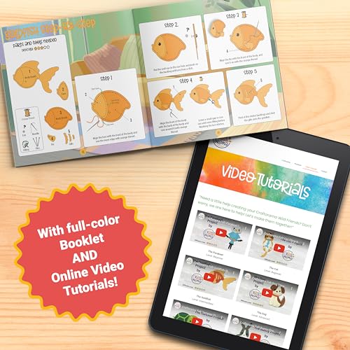 Craftorama Sewing Kit for Kids, Fun and Educational Pets Craft Set for Boys and Girls Age 7-12, Sew Your Own Felt Animals Craft Kit for Beginners, Craftorama