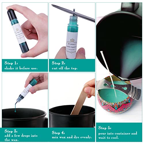 YRYM HT Candle Dye - 16 Popular Colors, Liquid Color Dye for Candle Making, Safe and Natural (16 Bottle) YRYM HT