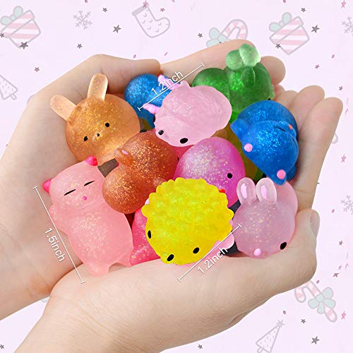 OCATO 45Pcs Mochi Squishys Toys Mini Squishies 2nd Generation Glitter Animal Squishies Party Favors for Kids Adults Stress Relief Toy Treasure Box