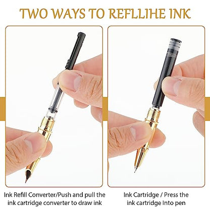 Cobee® Frosted Finish Fountain Pen, 0.38mm Extra Fine Point Metal Fountain Pen Lightweight Calligraphy Pen Slim Business Pen Luxury Pen for Men Women