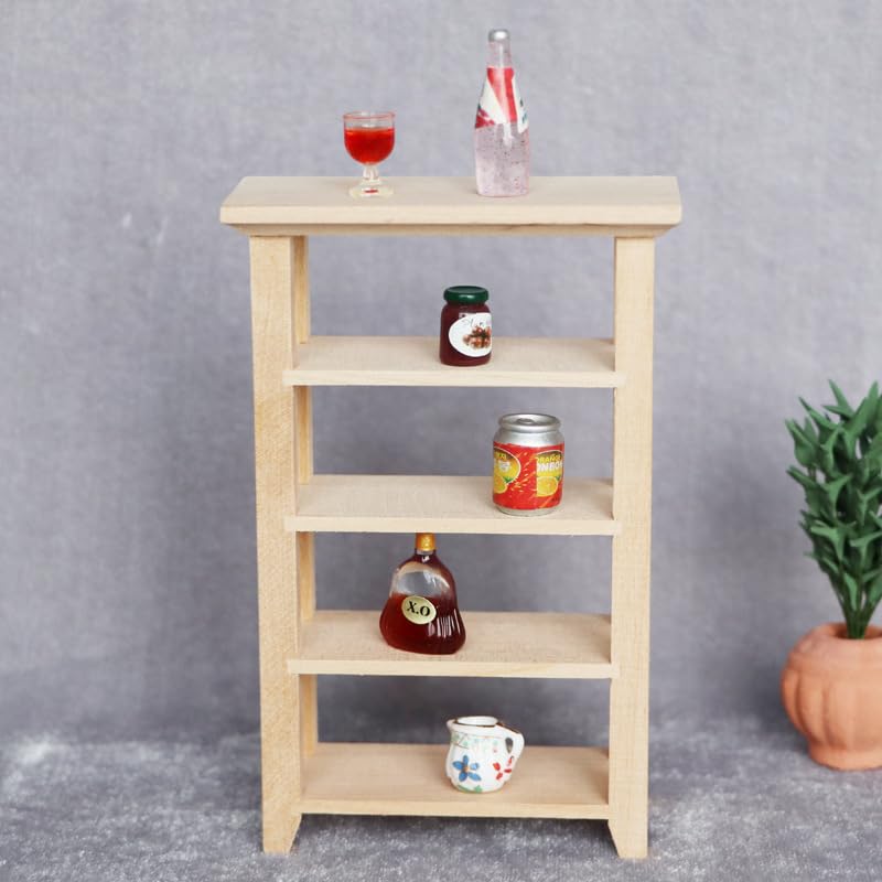 AirAds Dollhouse 1:12 Scale Dollhouse Miniature Furniture Bookcase Unfinished Wood Air-Ads Supplies