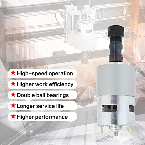 RATTMMOTOR DC Motor CNC 775 Spindle Motor 100W 12-24VDC 20000RMP + ER11 Collet for DIY Mini CNC Router 3018 3018Pro 3018Pro-Max 3018Pro-N 1610 RATTMMOTOR