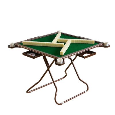 MJTABLE Mahjong Table, 35" Card Tables Folding Square with 4 Cup Holders & 4 Drawers for 4 People, Wear-Resistant Desktop Majiang Table for Poker