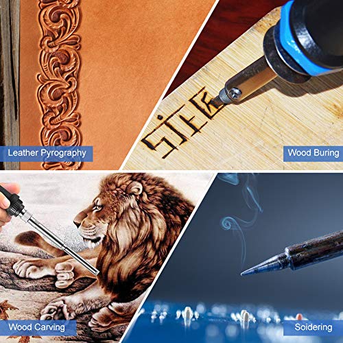 23pcs Wood Burner Tips Set Pyrography Brass Wood Burning Tip for Wood Soldering Carving Embossing Woodburning Accessories Hztyyier