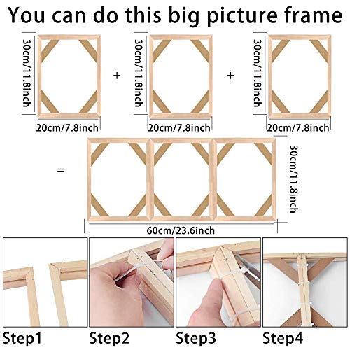 GORGECRAFT Solid Canvas Stretcher Bars Frames 12 x 8 DIY Wooden Frame Kit Premium Pine Wood Strips Set for Oil Paintings Poster Prints DIY Arts GORGECRAFT