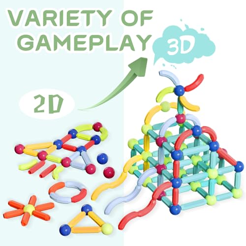 Boys Girls Toys Age 4-5,Little Boy Magnetic Blocks Sticks Tiles Construction Building, Learning Education Stem Preschool Toddler Kids Toys for 3+ BigShu