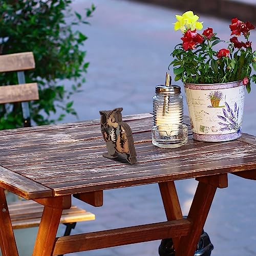 Rustic 3D Wooden Owl Carving Wall Décor - Multi-Layer Silhouette Figurine for Farmhouse and Mountain Theme Decor DOITOOL
