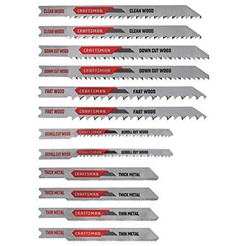 CRAFTSMAN Jigsaw Blades, U-Shank Set, 12-Piece (CMAJ2SET12) Craftsman