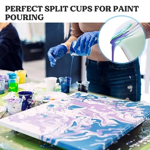 LET'S RESIN 17OZ/500ML Split Cup with Handle, Thicken & Easy Clean Split Cups for Paint Pouring with 5 Channels, Silicone Reusable Fluid Art Split LET'S RESIN