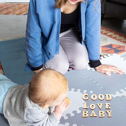 KALLORY 100pcs 15mm Wooden Letters for Crafts Unfinished Wooden Alphabet Letters Small Wood Letters for DIY Painting KALLORY