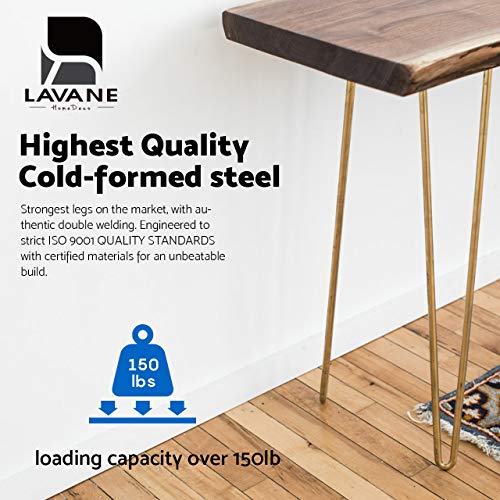 La Vane 6 inch / 15cm Hairpin Table Legs, 4PCS Mid-Century Modern DIY Metal Furniture Legs with Floor Protectors & Screws for Coffee and End Table La Vane