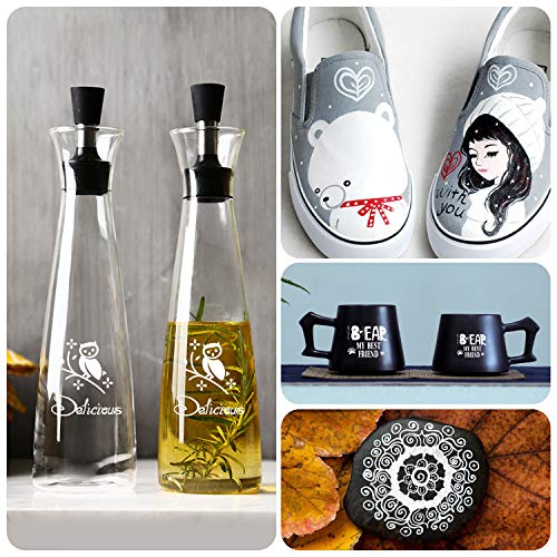 Paint Pens White Marker 6 Pack,0.7mm Acrylic White Permanent Marker,White Paint Pens for Rock Painting Stone Ceramic Glass Wood Plastic Glass Metal PHOSEA