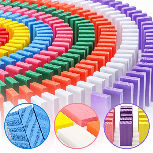 BigOtters Super Domino Blocks, 360PCS Bulk Domino Start Kit 12 Colorful Wooden Domino Blocks Educational Racing Game for Kids Birthday Party Favor BigOtters