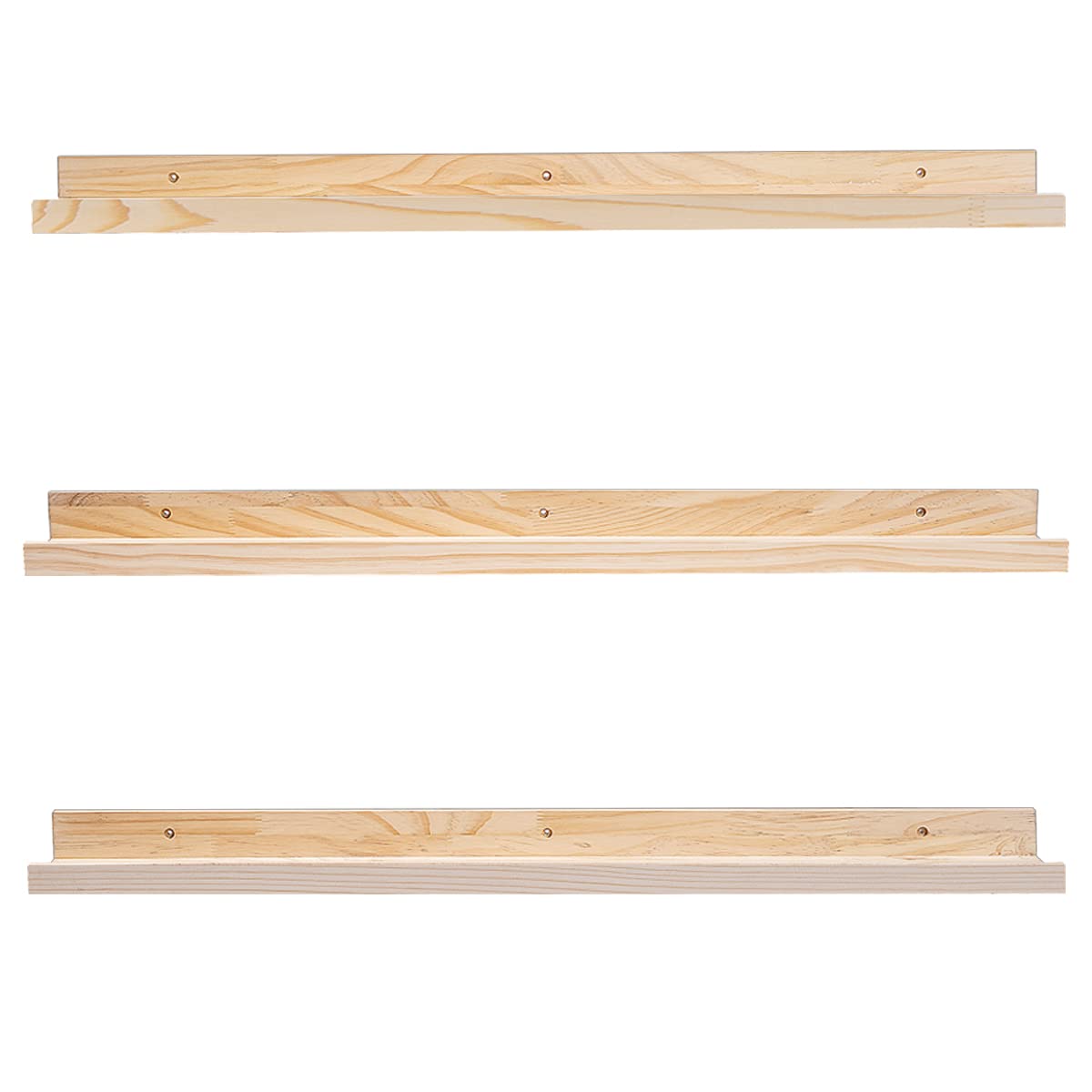MBYD 36 Inch Natural Wood Floating Shelves - Wall Mounted Picture Ledge for Home and Office MBYD