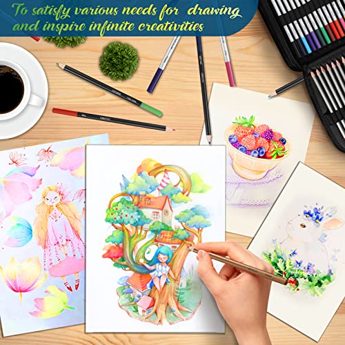 Vnzil 72 Pack Drawing Set Sketching Kit, Art Supplies for Artists, Beginners, Adults, Teens, Premium Art Kit with 50 Sheets Sketch Book, Colored, Vnzil