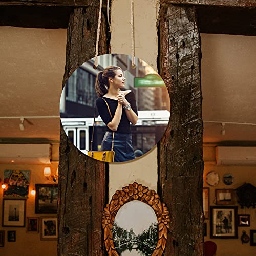 Healifty 2pcs Wooden Circle Sign Unfinished Hanging Wood Sign Sublimation Blank Cutouts Decorative Round Wood Plaques with Rope for Pyrography Healifty