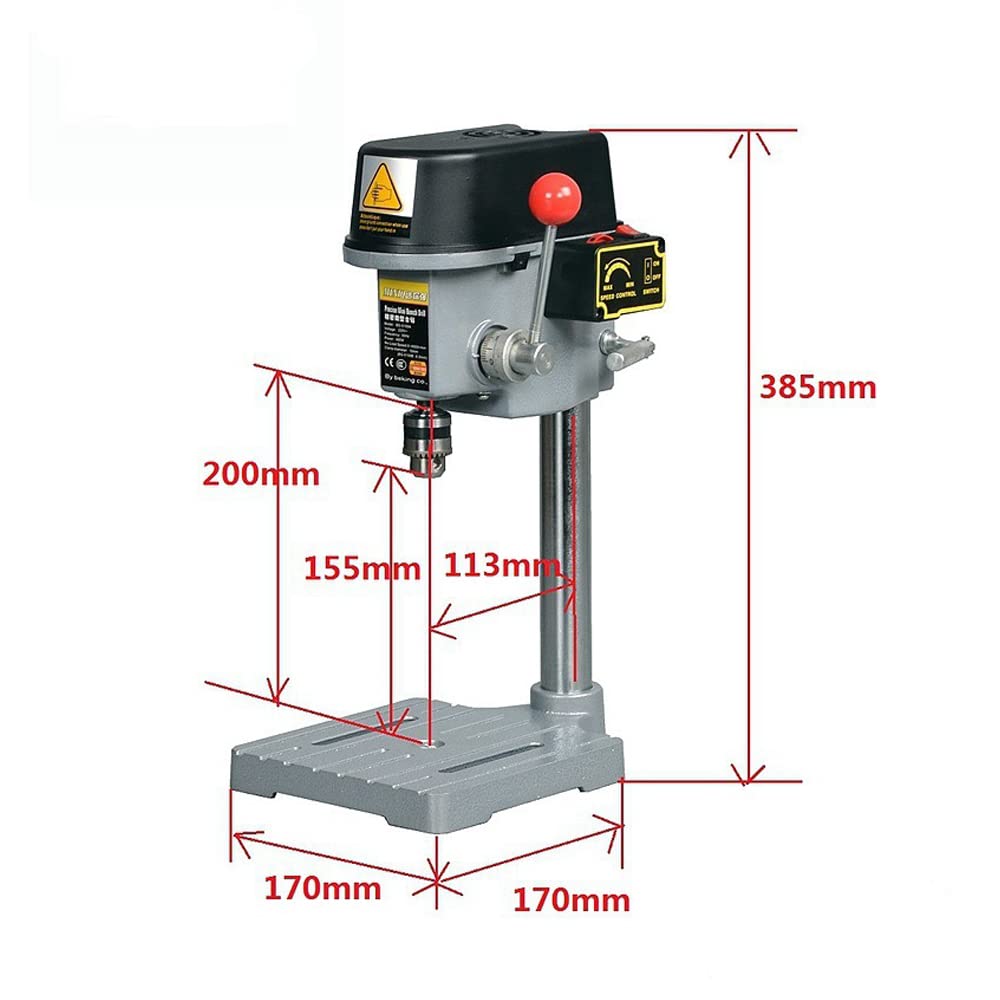 LINISHOP 340W Mini Benchtop Drill Press Portable Wood Drilling Machine Small Electric Drill Machine Worktable Three Speed Adjustable DIY Tools 1-10mm LINISHOP