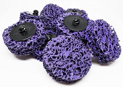 Benchmark Abrasives 2" Quick Change Non Woven Nylon Extra Coarse Strip Discs for Sanding Polishing Paint Removal with Male R-Type Backing Use with Benchmark Abrasives