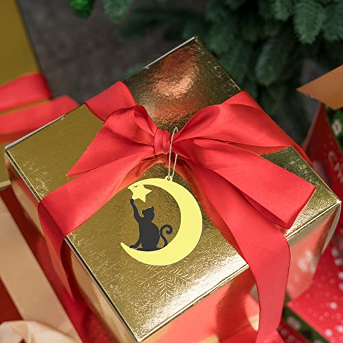 Cat Wood Star Wood Moon Shape Wooden Blank Wood with Twines Art Unfinished Ornaments for Wedding Birthday Party Christmas Decoration 20Pcs Zontween