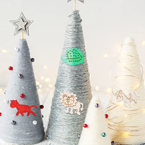 Wooden Craft Shapes 100pcs Wooden Animal Cutouts Unfinished Animal Pieces Mini Wood Animal Embellishments DIY Craft Wild Forest Animal Slices Wood ABOOFAN