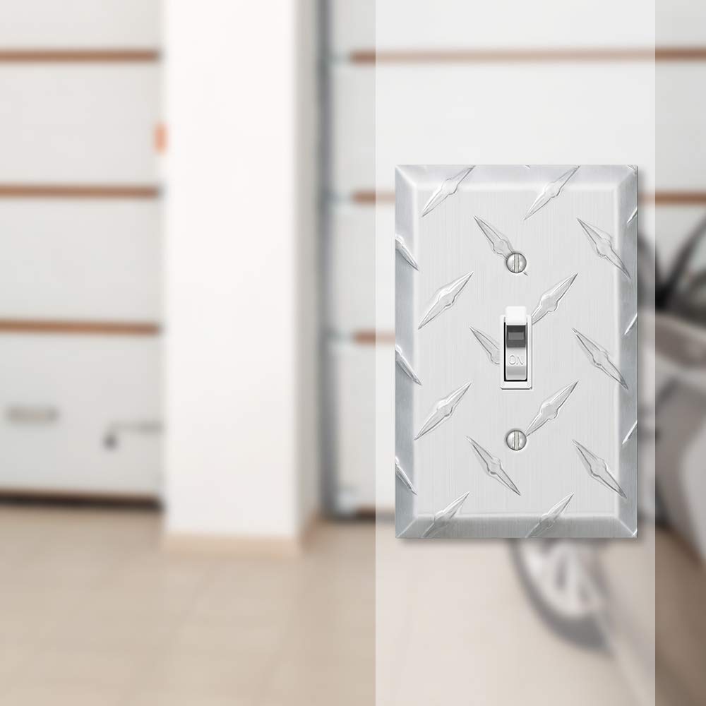 Amerelle 955T Diamond Plate Wallplate, 1 Toggle, Aluminum AMERELLE