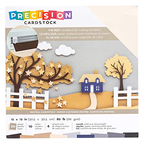 American Crafts Precision Cardstock Pack-12x12, 60 Package- Neutral American Crafts