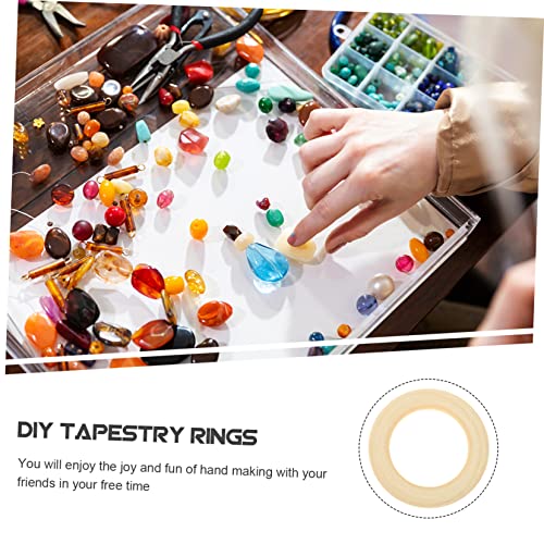 COHEALI 30pcs Handmade Wooden Ring Unfinished Smooth Wooden Ring Floral Hoop Ring Dream Catcher DIY Wood Circles for Craft Macrame Hoop Unfinished COHEALI