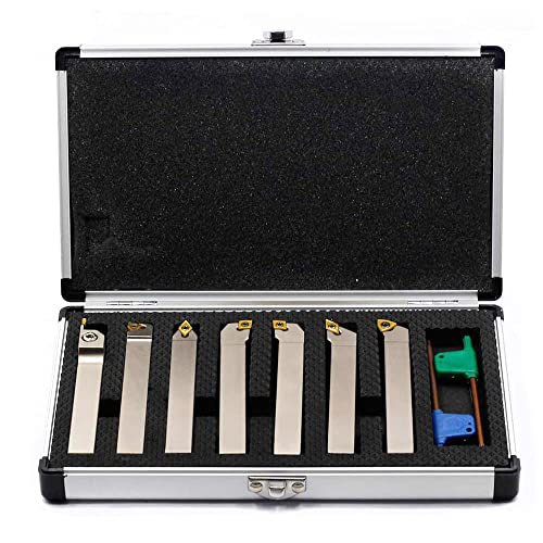 OSCARBIDE Nickel Plated 1/2"Shank Indexable Lathe Turning Holder 7 Pieces/Set,Heavy-Duty CNC Metal Lathe Cutting Tools for Turning Grooving Threading OSCARBIDE