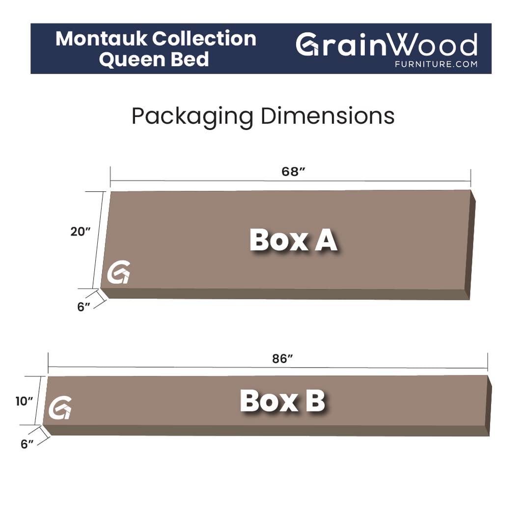 Grain Wood Furniture Montauk Solid Wood Bed, Queen Size, Rustic Walnut Grain Wood Furniture