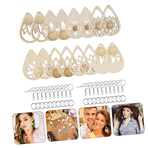 COHEALI 3 Sets Wooden Earrings Unfinished Wooden Earring Making Kit Earring Hooks for Jewelry Making African Jewelry Findings Earring Posts for COHEALI