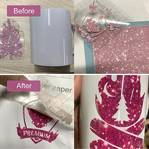 Infusible Transfer Ink Sheets for Heat Press Machine, Solid Color Transfer Paper Sublimation for Cricut Mug Press, 24pcs, 4.5"x12" Glitter Pre-Inked YumSur