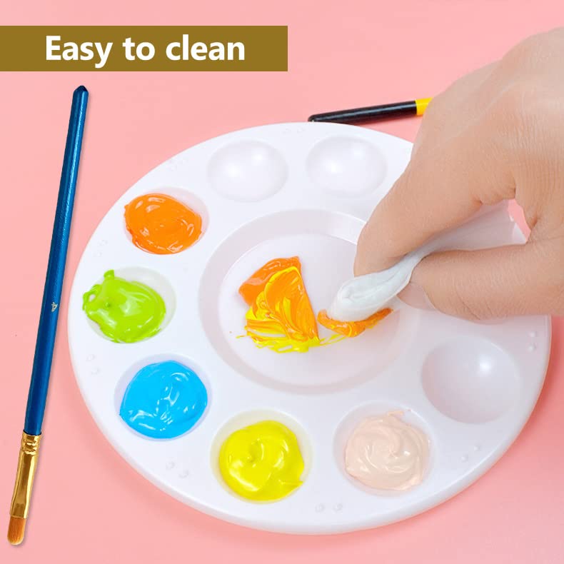 15 Pack Paint Tray Palettes for Kids, Plastic White Palettes for Students, Paint Holder, Paint Supplies LNAUJS