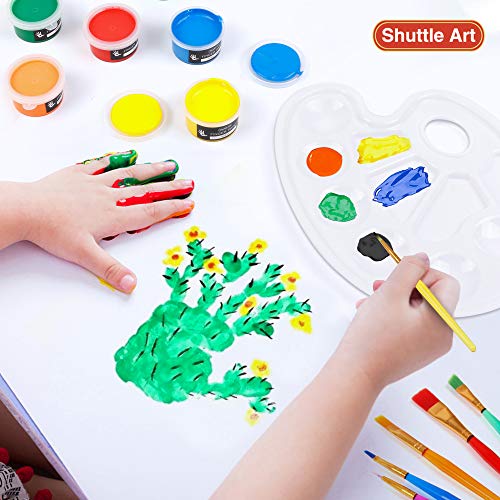 Shuttle Art Washable Finger Paint, 44 Pack Kids Paint Set with 36 Colors Toddler Paints(30ml, 1oz) for Toddlers, Paint Brushes, Finger Paint Paper Shuttle Art