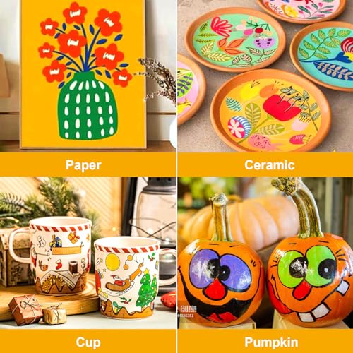 Oficrafted 60 Colors Dual Tip Acrylic Paint Pens Markers, Premium Acrylic Paint Markers with Brush and Fine Tip, Acrylic Paint Pens for Rock Oficrafted