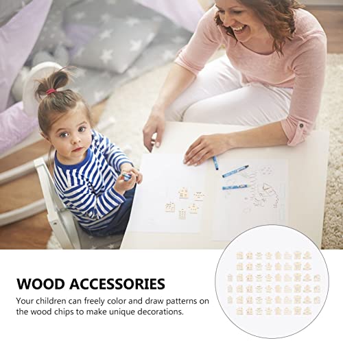 ABOOFAN Crafts Woodsy Decor Unfinished Wood Cutouts House Shaped Wooden Discs Slices Embellishments Party Decorations for Holiday Crafts DIY Projects ABOOFAN