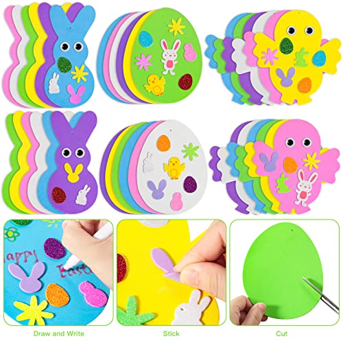 Max Fun 302pcs Foam Stickers Set DIY Egg Chick Easter Decorations for Kids Crafts Party Favors Supplies (Easter Egg+Bunny+Chicks) Max Fun