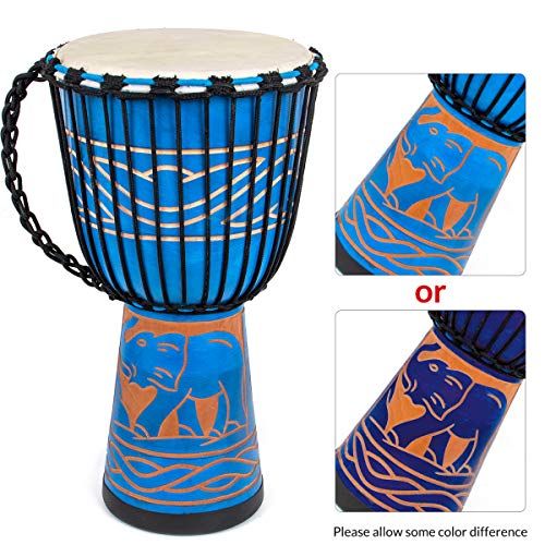 Djembe Drum, AKLOT African Drum Hand-Carved 9.5'' x 20'' Mahogany Goatskin Drumhead for Starter Beginners Adult AKLOT