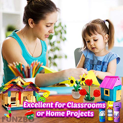 FUNZBO Arts and Crafts Supplies for Kids - 1200+ pcs Craft Supplies, Christmas Gifts for Kids, Craft Kits with Pipe Cleaners, Pom Poms for Crafts & FUNZBO