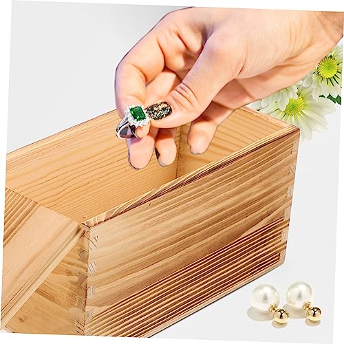 VILLCASE 3pcs Box Pull Out Wooden Box Wood Boxes for Crafts Kitchen Drawer Storage Organizer Wooden Boxes Unfinished Treasure Chest Wood Crates VILLCASE
