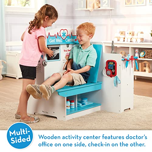 Melissa & Doug Wooden Get Well Doctor Activity Center - Waiting Room, Exam Room, Check-In Area - Toddler Playset, Doctors Office Pretend Play Set For Melissa & Doug