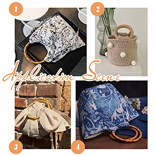 CHGCRAFT 4pcs Round Wood Bag Handle Imitation Bamboo Bag Handles Replacement for Handcrafted Handbag CHGCRAFT