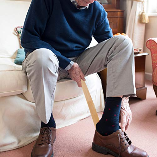 EXCEART Wood Shoe Horn Long Handle Practical Wood Shoehorns for Men Women and Kids EXCEART