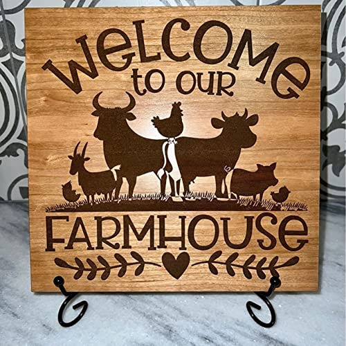 Farmhouse Stencils, Reusable Cow Pig Farm Stencils Wood Burning Country Farm Animal Paint Stencils for Painting on Wood DIY Craft Furniture Wall Sign Huahui