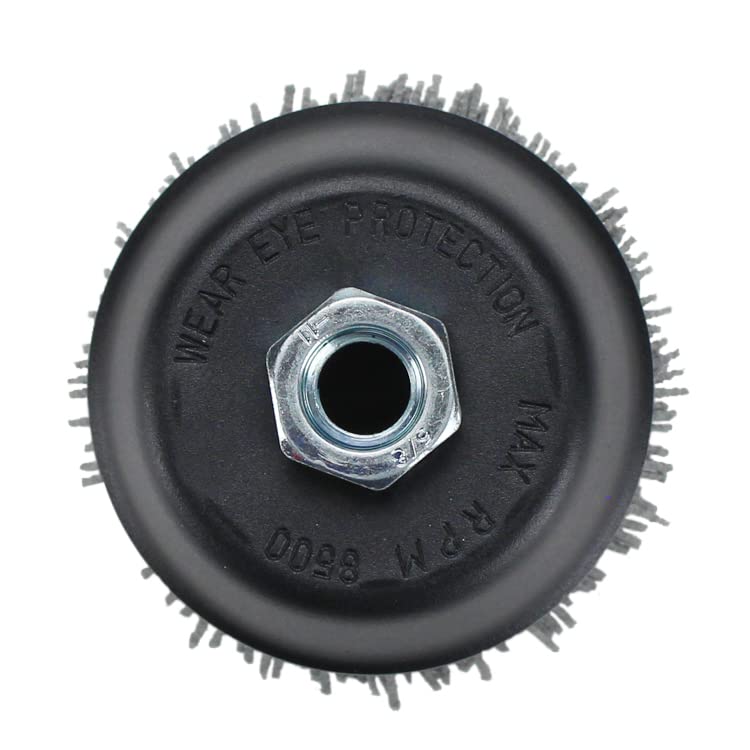 BHA 4" Abrasive Filament Nylon Bristle Cup Brush, 5/8-11 Threat Arbor - Gray (80 Grit) BHA