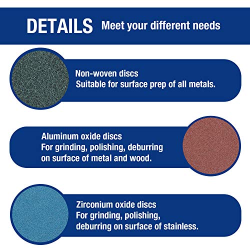 WORKPRO 101-pieces Sanding Discs Set, 2 inch Discs with 1/4 inch Holder, Surface Conditioning Disc for Die Grinder Surface Prep Strip Grind Polish WORKPRO