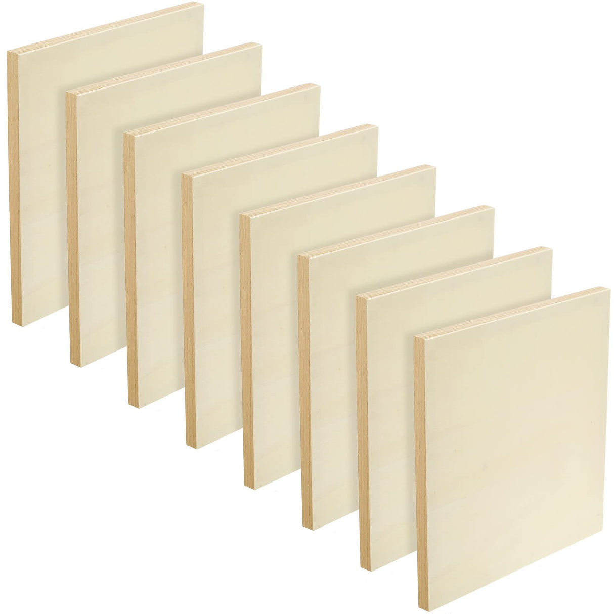 Wood Canvas Boards Unfinished Wooden Panel Boards Wood Paint Pouring Panels for Painting Drawing Home Decor (8 Pieces,12 x 12 x 0.8 Inches) Youyole
