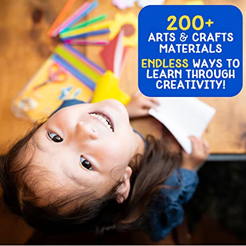 Made By Me! Ultimate Jar of Crafts, 200+ Piece Rainbow Craft Supply Bundle, Craft Supplies Starter Kit, Great Arts & Crafts Kit for Travel and Made By Me