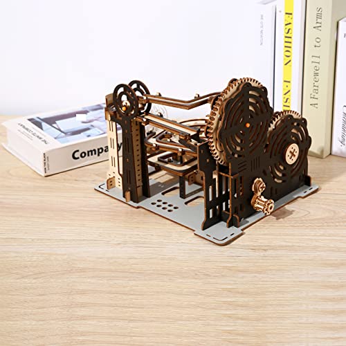 KonHaovF 3D Wooden Puzzles for Adults Marble Run Model Building Kits, Mechanical 3D Wooden Marble Run Model Kits to Build for Home Decoration, DIY 3D KonHaovF